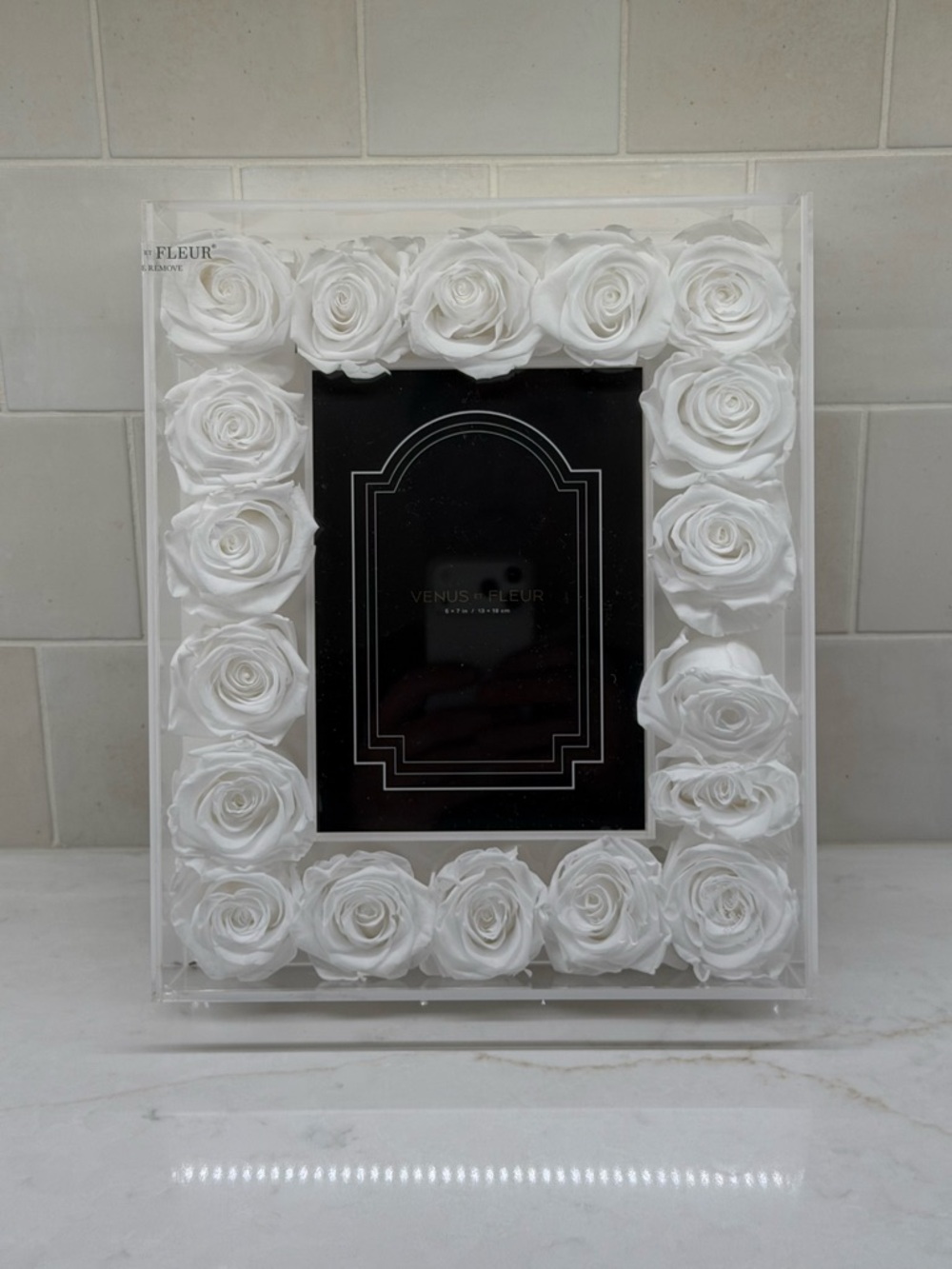White Rose Venus Et Fluer Acrylic Photo Frame
